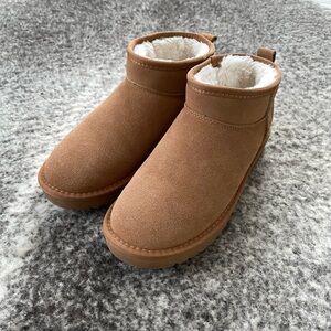 Cozy Tan Suede Ankle Boots